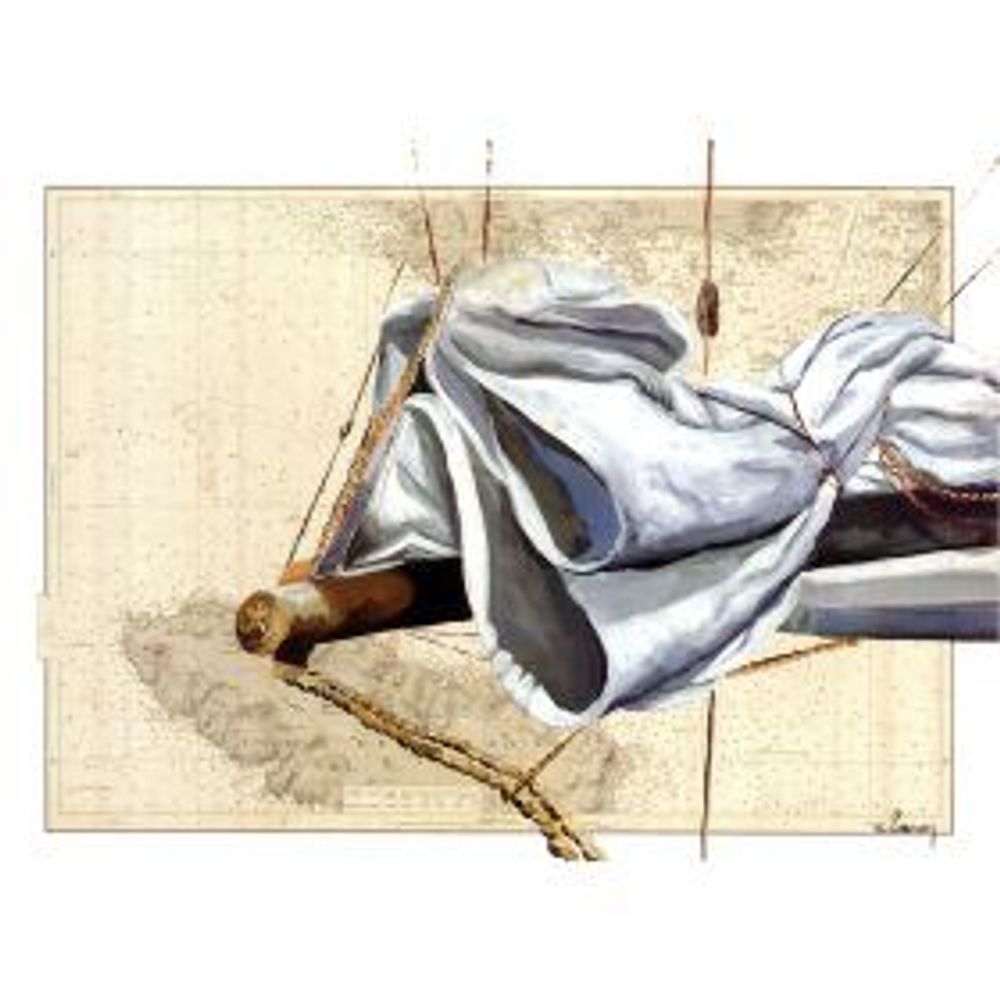 Autres décorations murales - Gamme toiles tendues cartes marines peintes - ATELIER BLAUDEAU