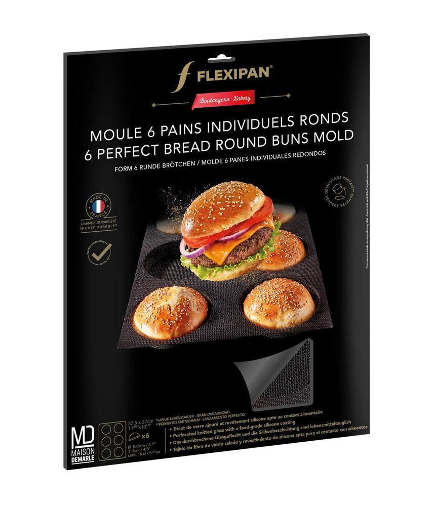 Molds - FLEXIPAN mould for 6 individual round loaves - MAISON DEMARLE