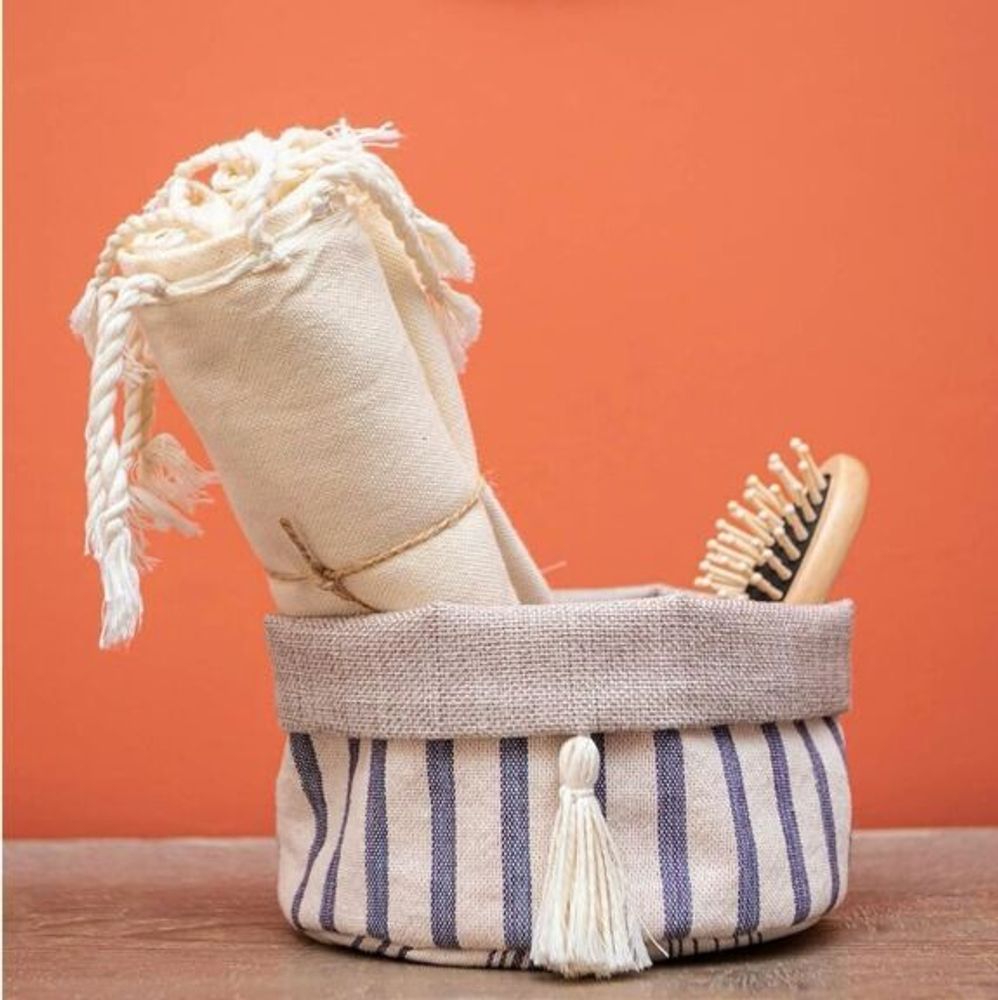 Decorative objects - Set of 2 catchalls, storage basket, bread basket, fabric basket - LITTLE SIROKO