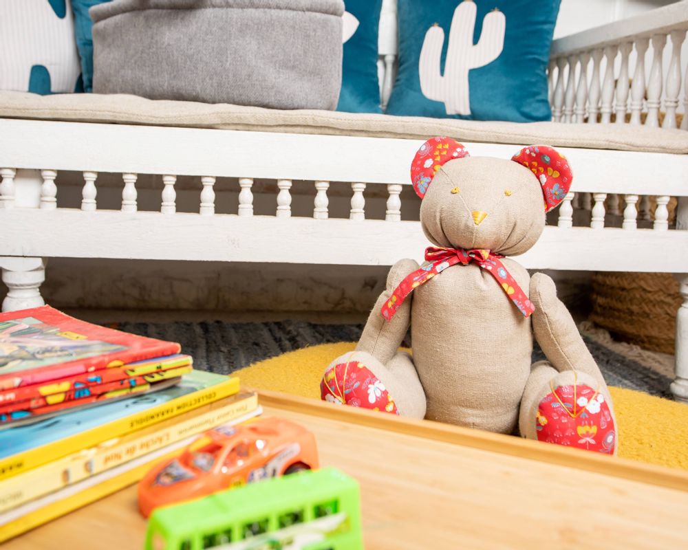 Children's decorative items - Articulated teddy bear, teddy bear, stuffed toy, children's room decor - LITTLE SIROKO