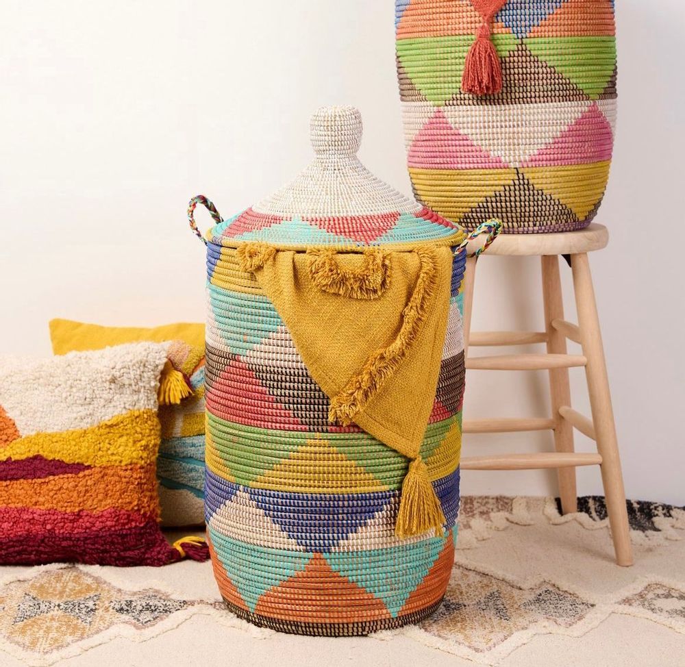 Decorative objects - Large Mulitcolor Natural Basket YAYA - BAOBAB
