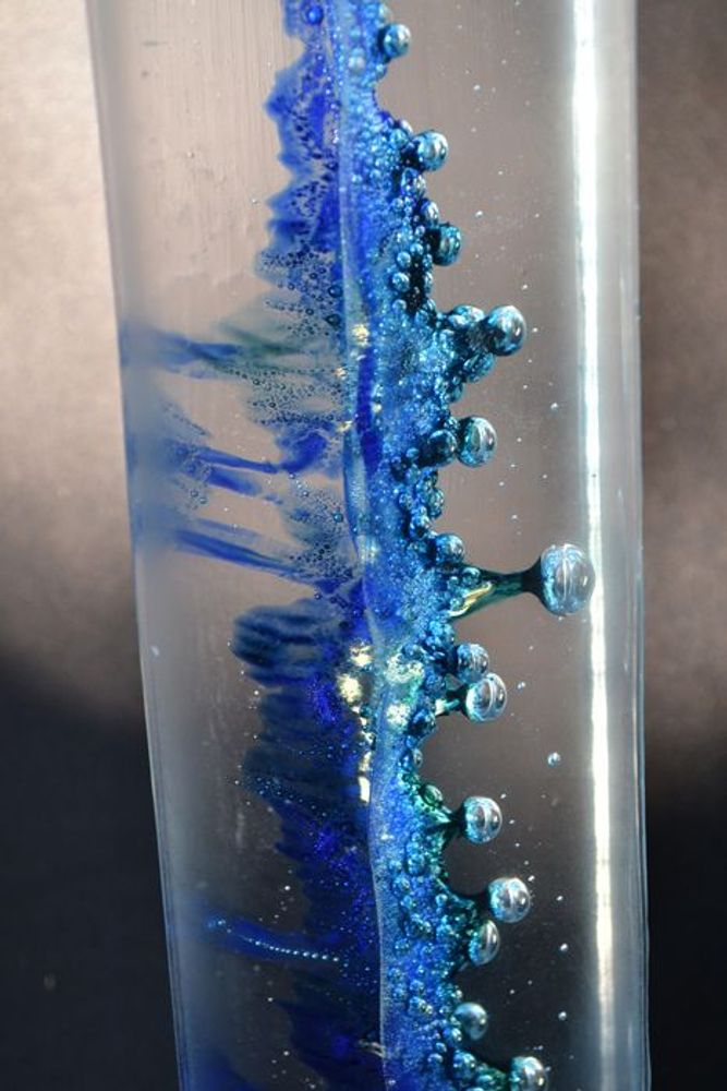 Accessoires de déco extérieure - "Élévation / Bleus nymphéas" Sculpture Verre optique - JEAN-FRANÇOIS LEMAIRE