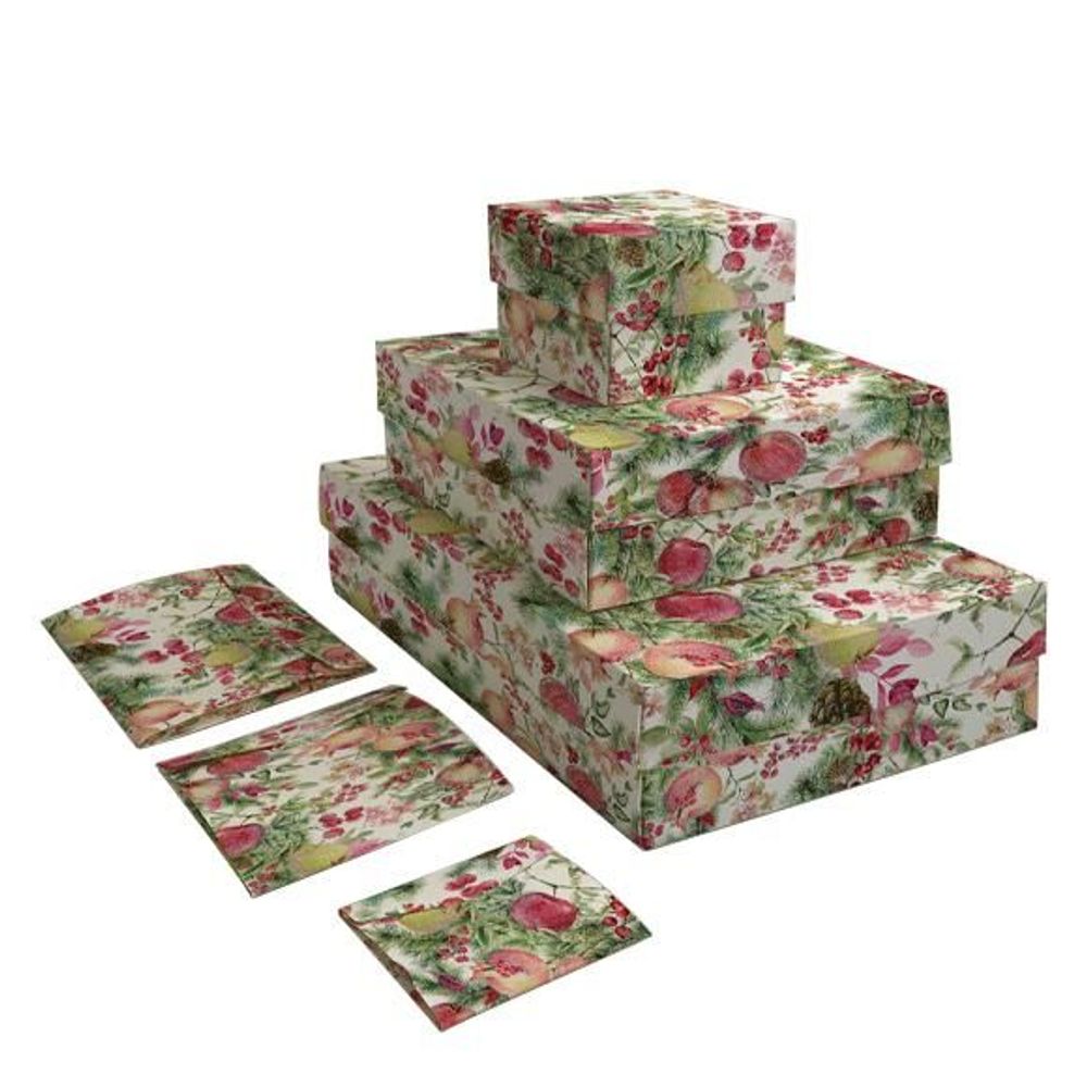 Papeterie bureau - Set 3 boîtes cadeaux avec couvercle - Frutta ghiacciata - TASSOTTI - ITALY