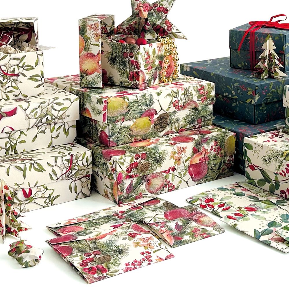 Papeterie bureau - Set 3 boîtes cadeaux avec couvercle - Frutta ghiacciata - TASSOTTI - ITALY