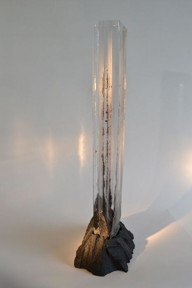 Pièces uniques - "Du Chaos à la Lumière"   Sculpture Verre optique et base Cristal - JEAN-FRANÇOIS LEMAIRE
