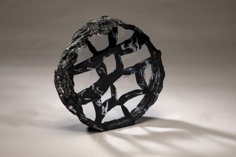 Verre d'art - "Empreinte de Temps"   Sculpture Cristal - JEAN-FRANÇOIS LEMAIRE