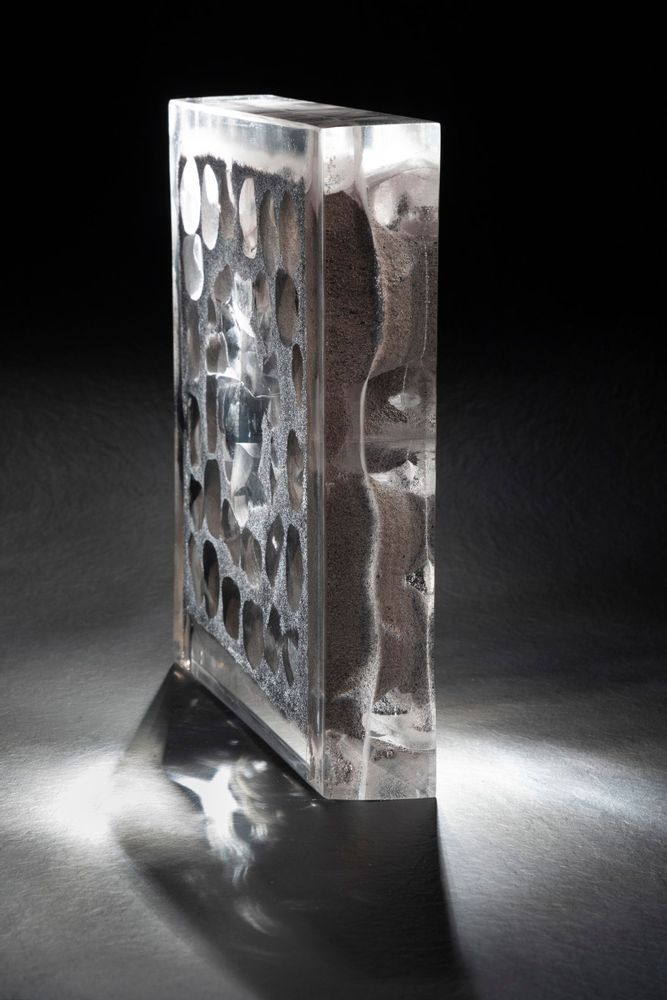 Unique pieces - "Print of Time"   Optical Glass Sculpture - JEAN-FRANÇOIS LEMAIRE