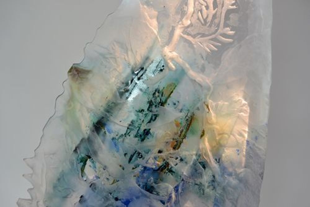 Outdoor decorative accessories - " The Foam of Time” Crystal Sculpture and Bronze Base - JEAN-FRANÇOIS LEMAIRE