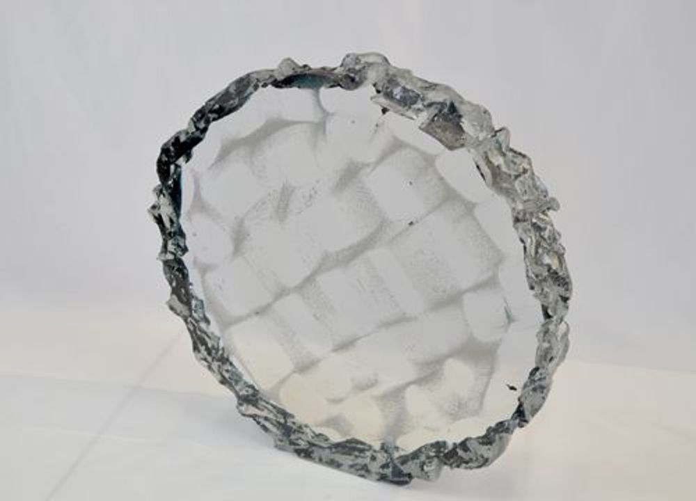 Art glass - "Print of Time" Optical Glass Sculpture - JEAN-FRANÇOIS LEMAIRE