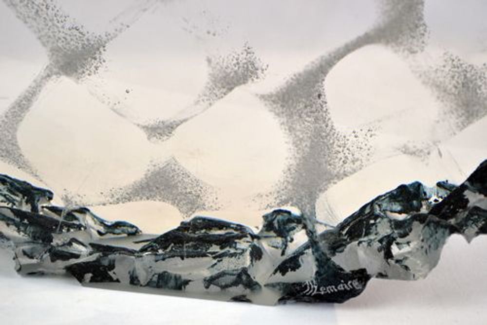 Art glass - "Print of Time" Optical Glass Sculpture - JEAN-FRANÇOIS LEMAIRE