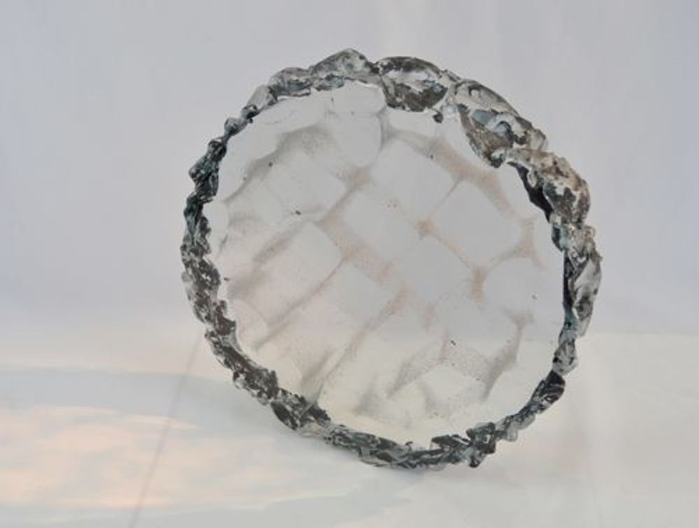 Art glass - "Print of Time" Optical Glass Sculpture - JEAN-FRANÇOIS LEMAIRE