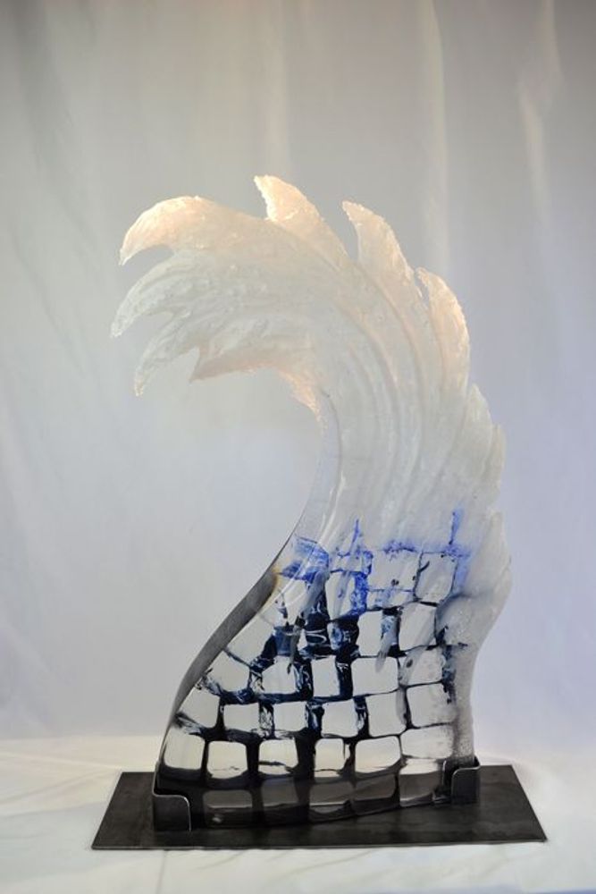Ornements - "L'Écume du Temps / la Vague" Sculpture Cristal - JEAN-FRANÇOIS LEMAIRE