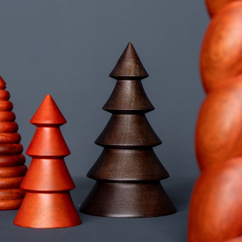 Candlesticks and candle holders - Wooden Xmas decoration and trees candleholders - KINTA