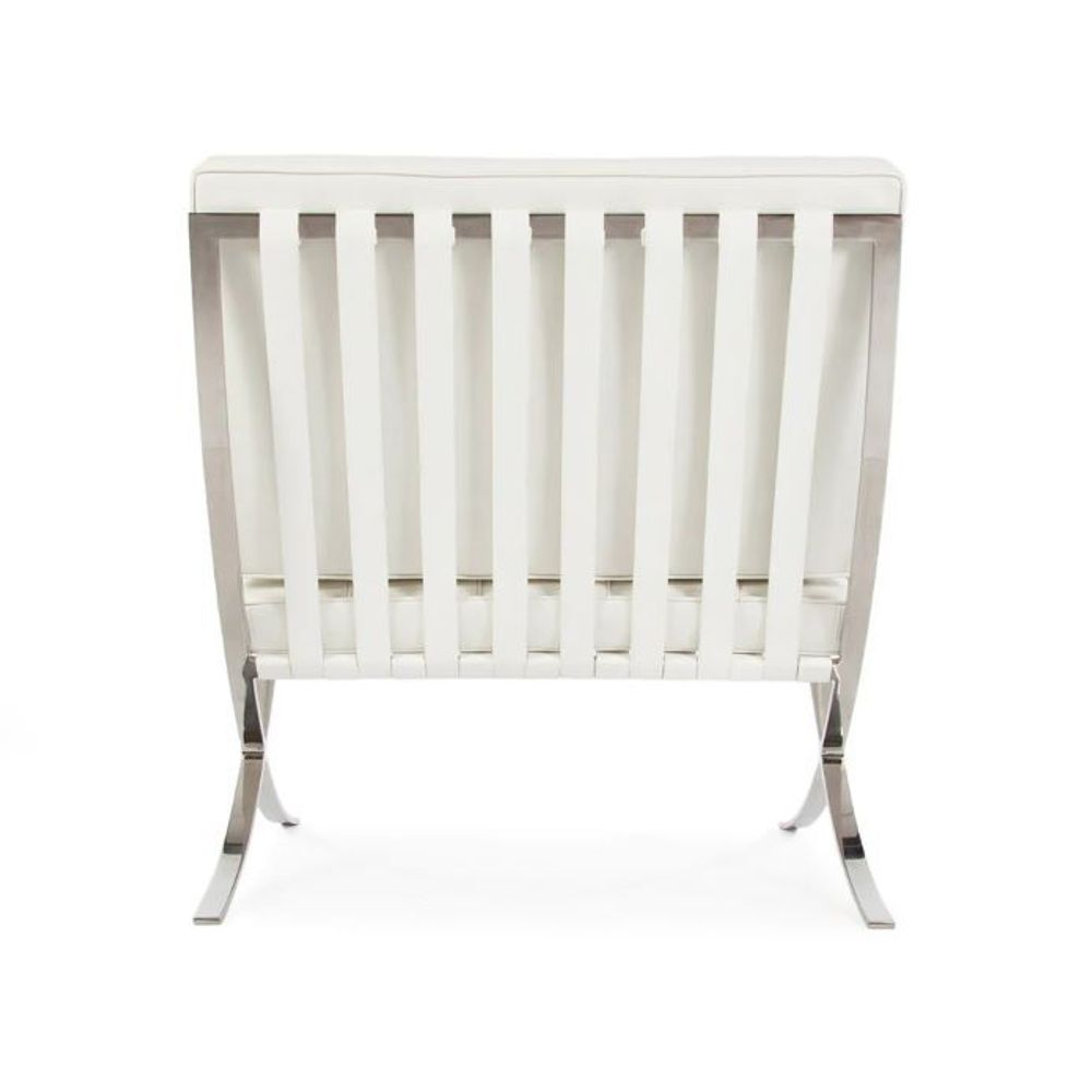 Armchairs - Barna Lounge Chair - White Italian Leather - VIBORR