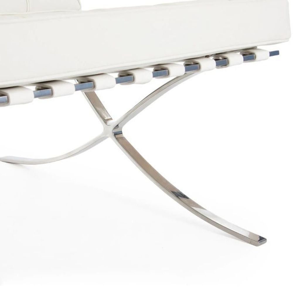 Armchairs - Barna Lounge Chair - White Italian Leather - VIBORR