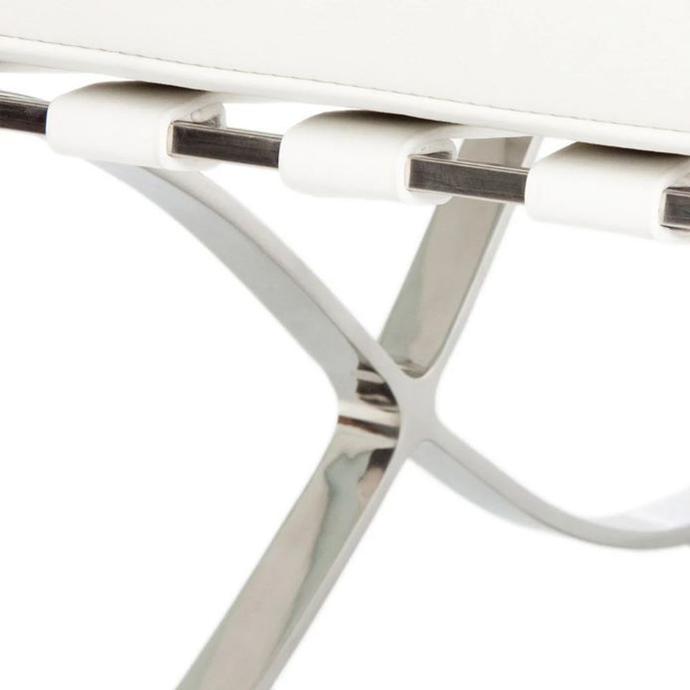 Armchairs - Barna Lounge Chair - White Italian Leather - VIBORR