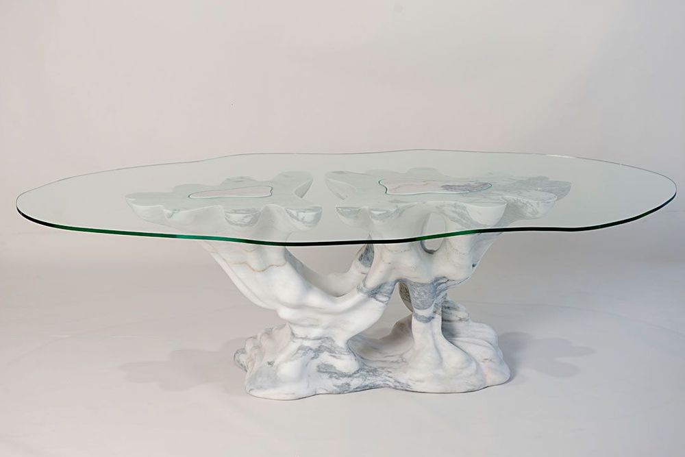 Dining Tables - Kavachi Dining Table FLOWING Collection - MANTA HANDMADE STONE DESIGN
