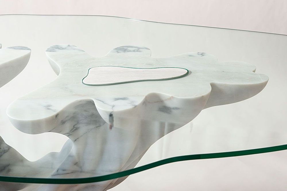 Dining Tables - Kavachi Dining Table FLOWING Collection - MANTA HANDMADE STONE DESIGN
