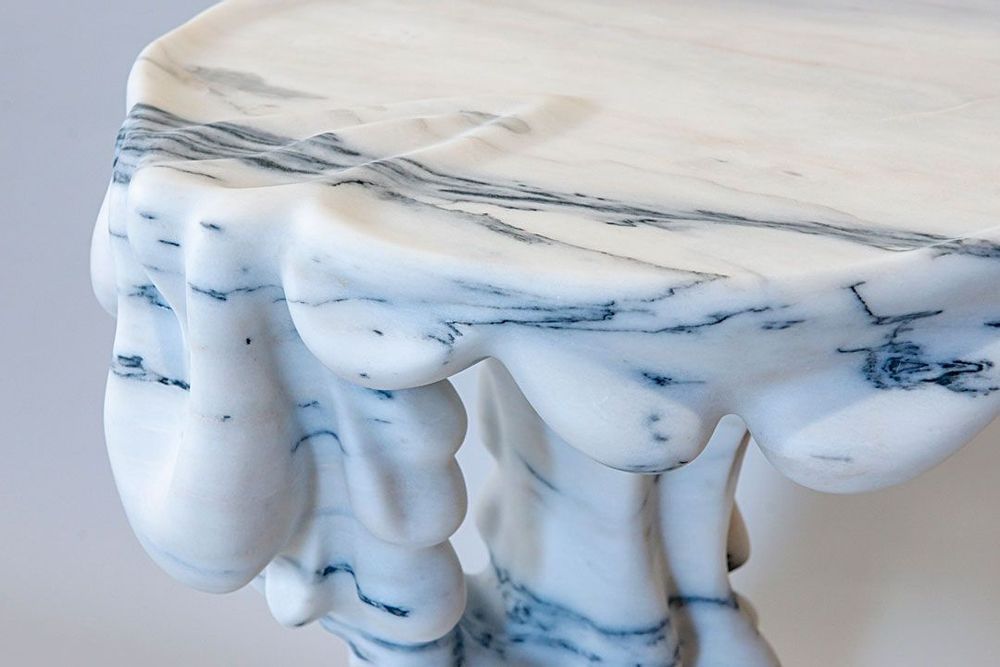 Other tables - Loihi Side Table FLOWING Collection - MANTA HANDMADE STONE DESIGN