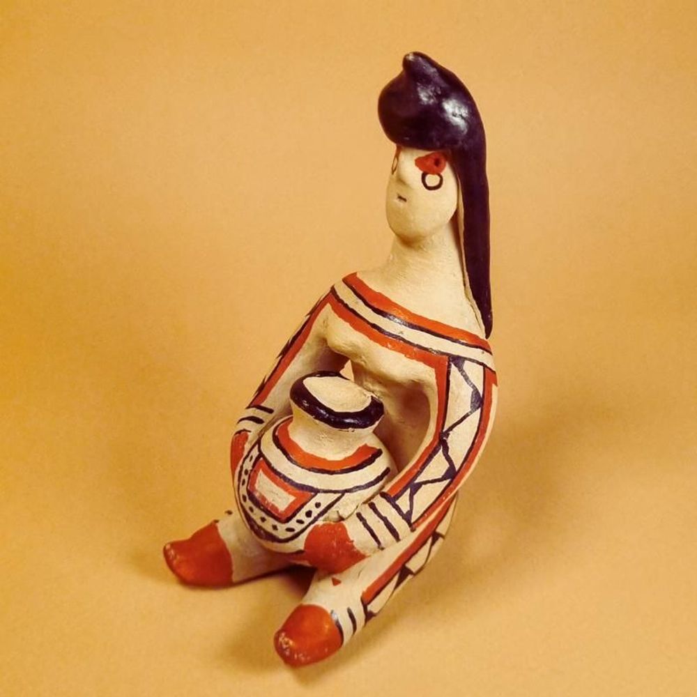 Decorative objects - Ritxoko Indigenous Ceramic Doll - Karajá Ethnicity - ARUH ART & DECOR