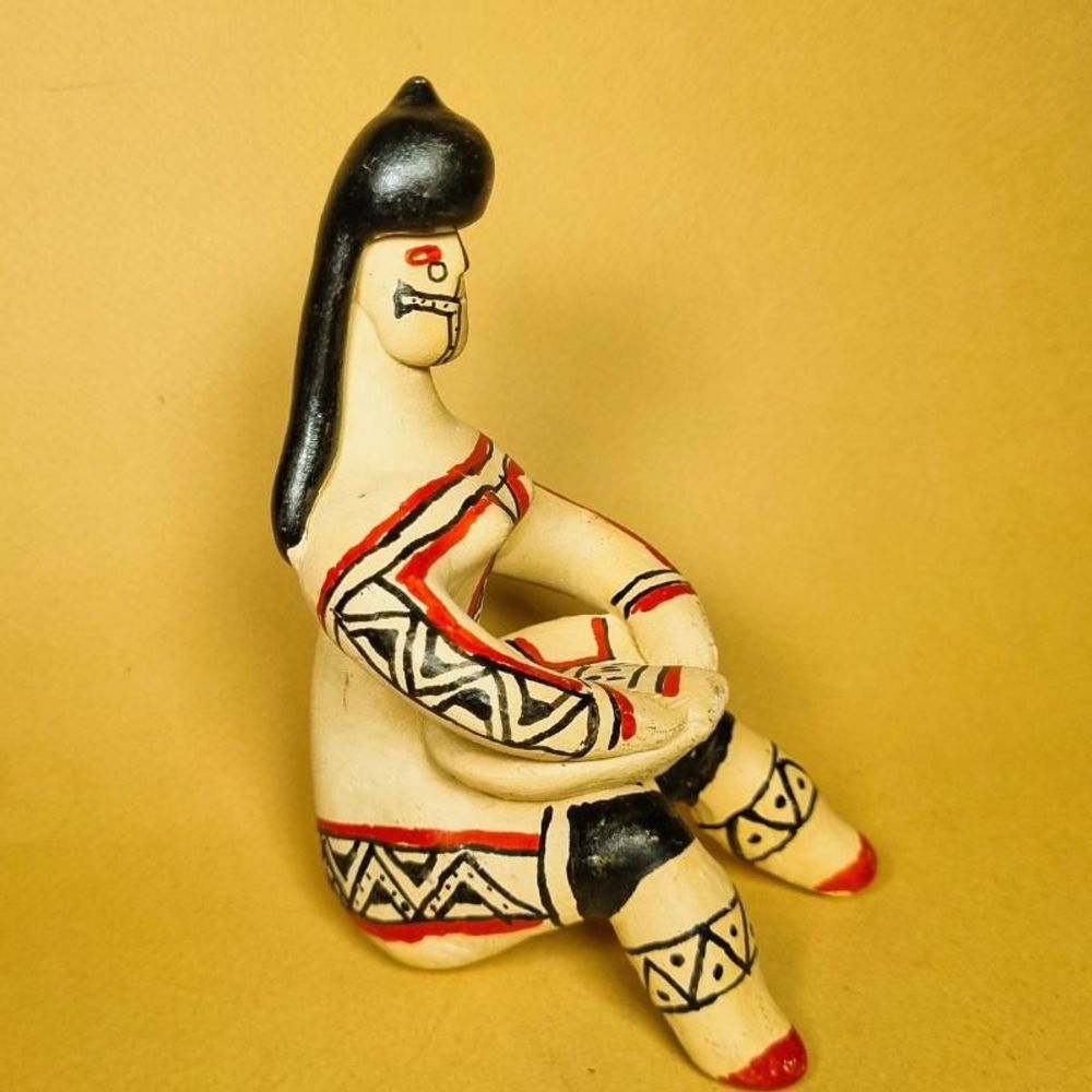 Decorative objects - Ritxoko Indigenous Ceramic Doll - Karajá Ethnicity - ARUH ART & DECOR