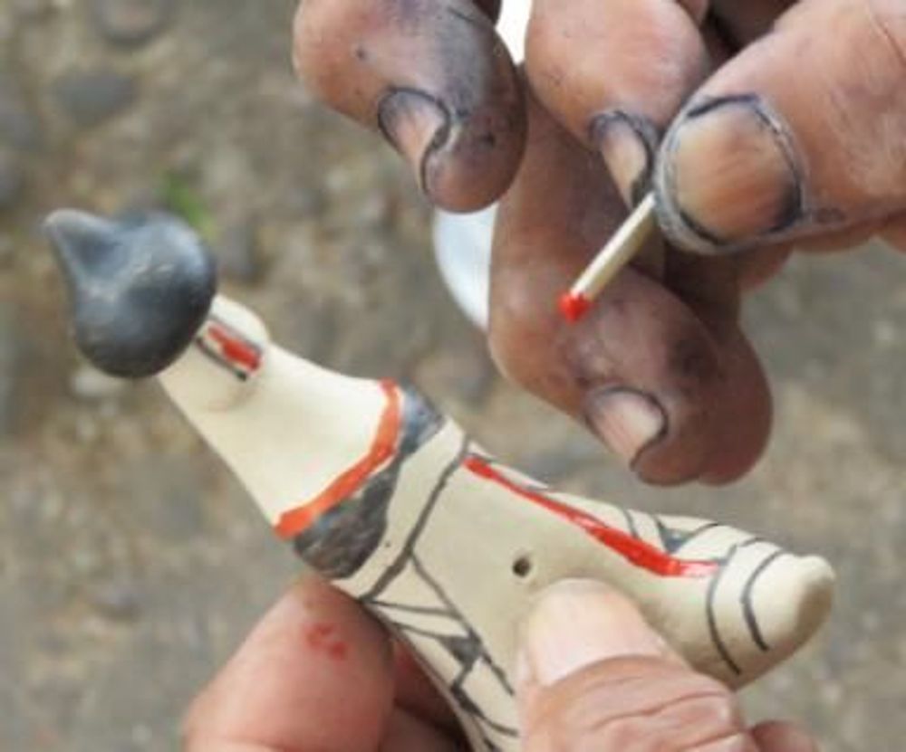 Decorative objects - Ritxoko Indigenous Ceramic Doll - Karajá Ethnicity - ARUH ART & DECOR