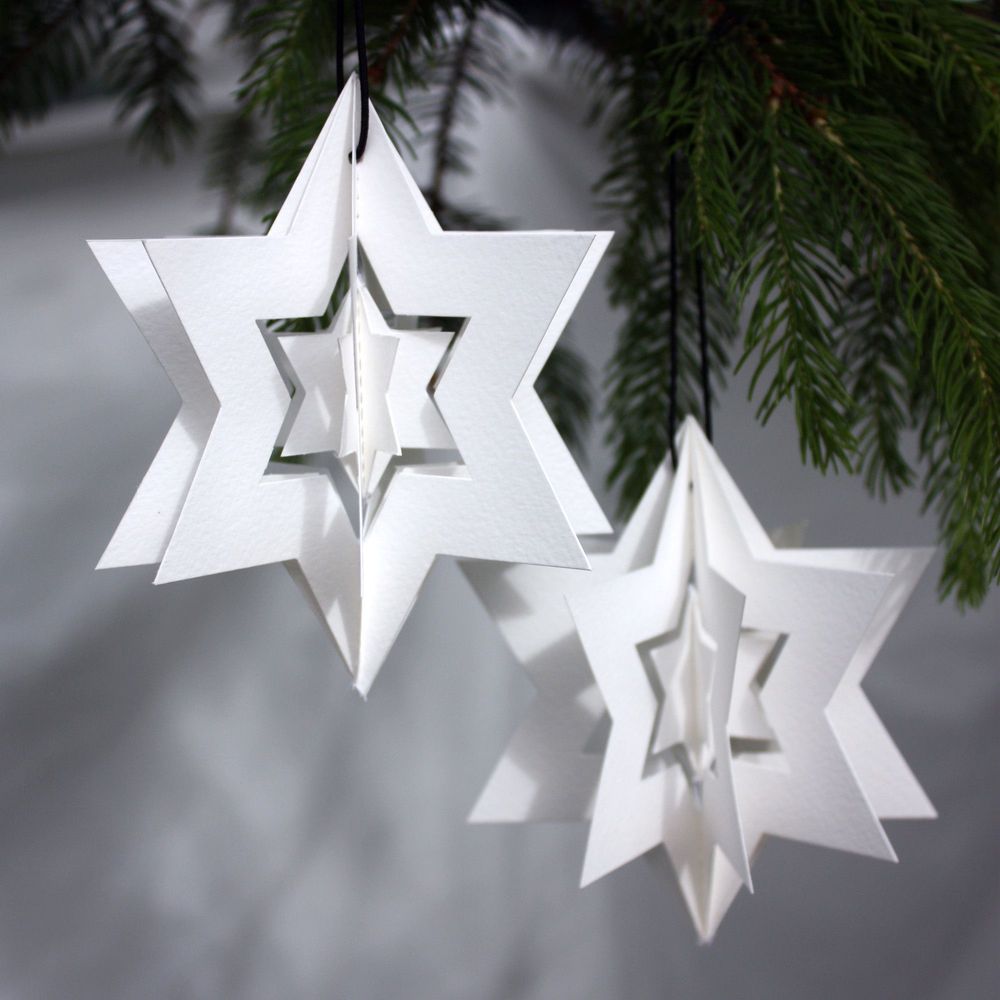 Christmas garlands and baubles - Clara Star - hanging paper ornament - LIVINGLY