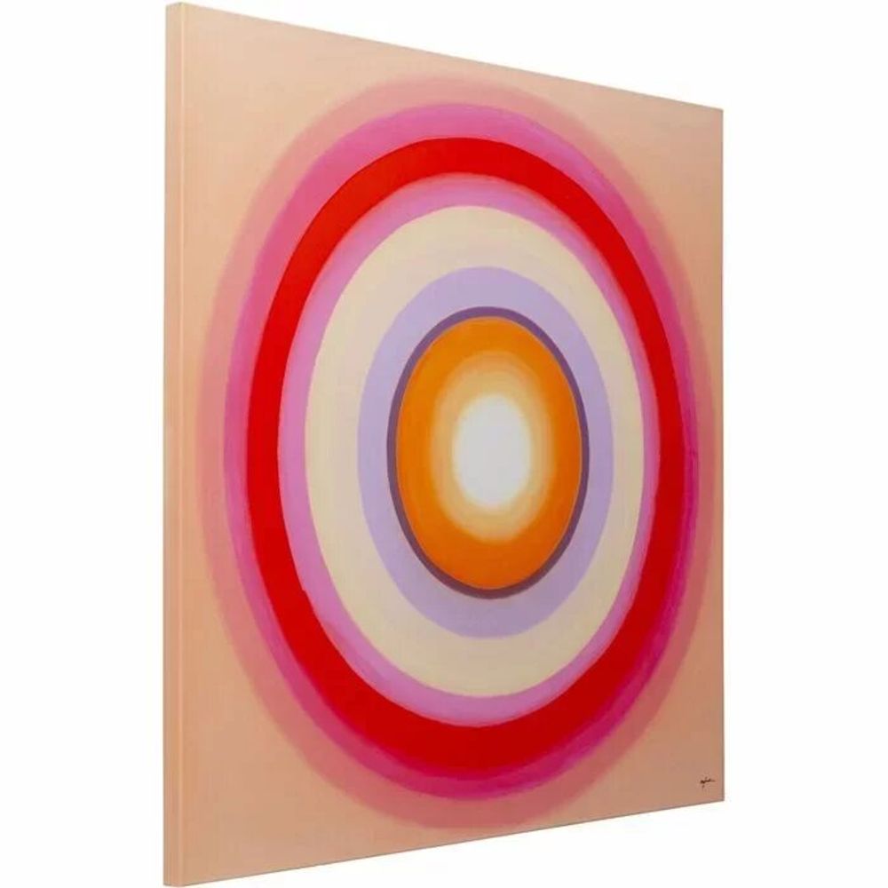 Tableaux - Tableau Tendance Cercle Rose 120x120cm - KARE DESIGN