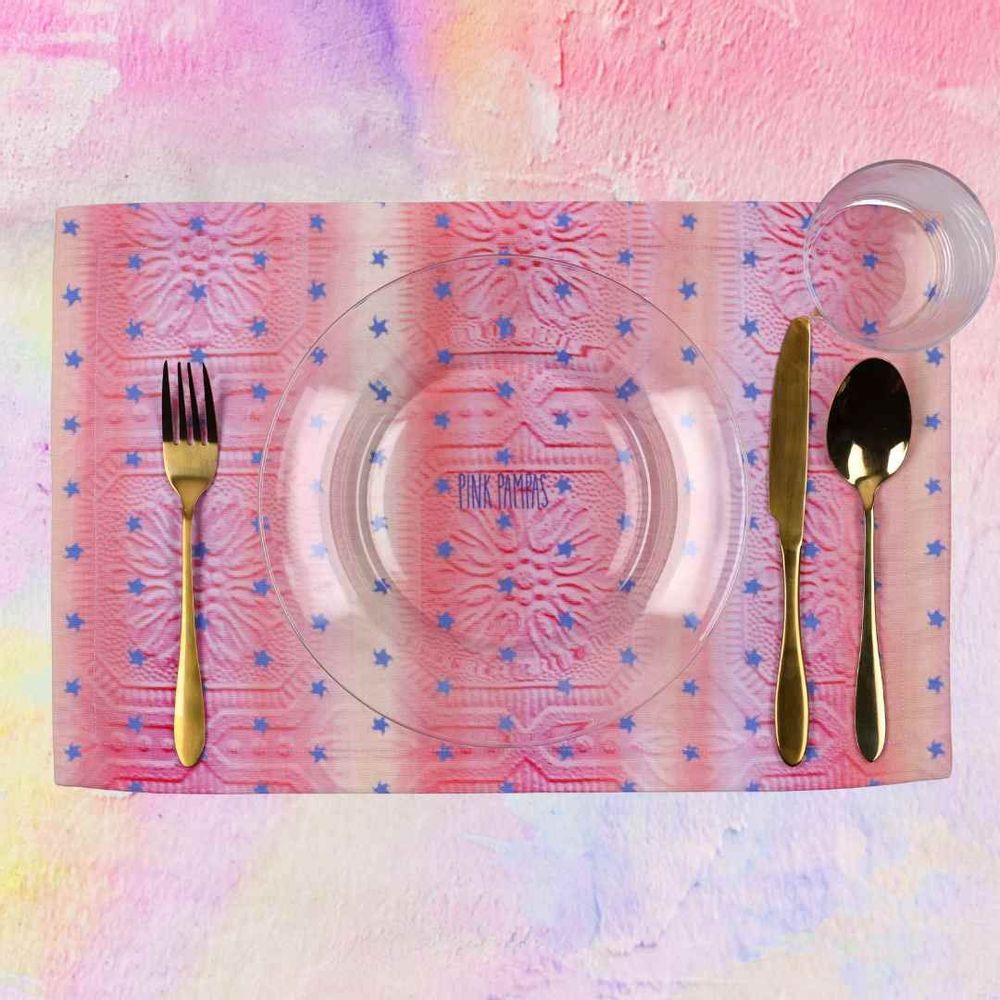 Textile and surface design - Individual Place Mat Stardust Opal Pink - PINK PAMPAS