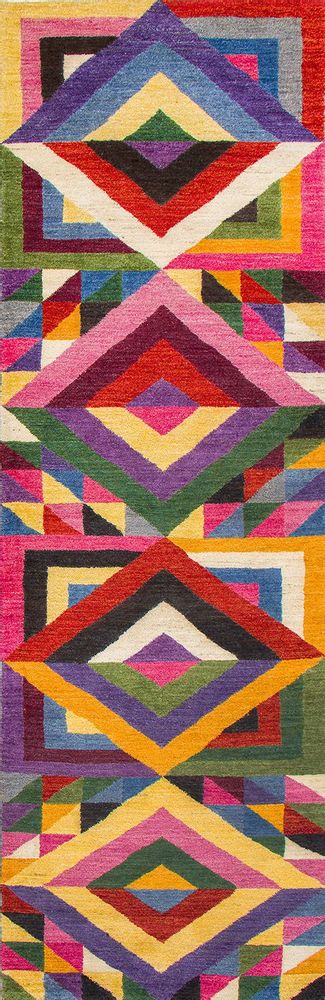 Tapis design - Squares & Lozenges runner 1 - ZOLLANVARI INTERNATIONAL