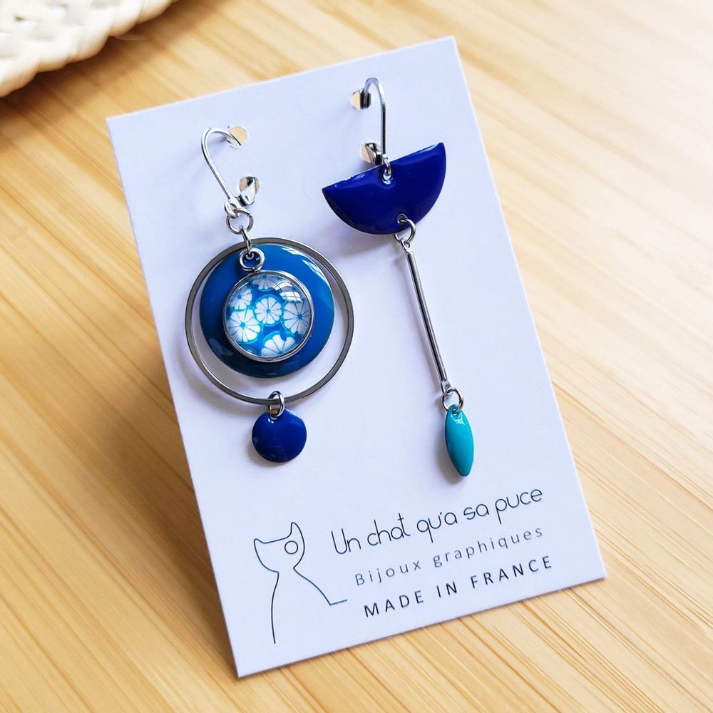 Jewelry - Women's Stainless Steel Collection Earrings - UN CHAT QU'A SA PUCE