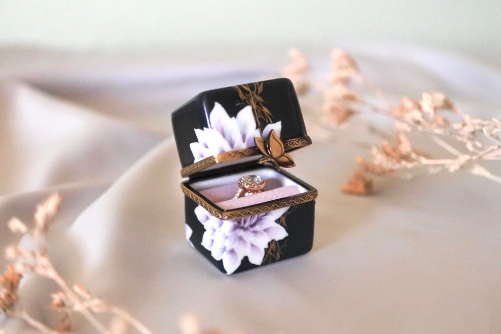 Unique pieces - Ring Box Dahlia x Dark Slate - YUKO KIKUCHI
