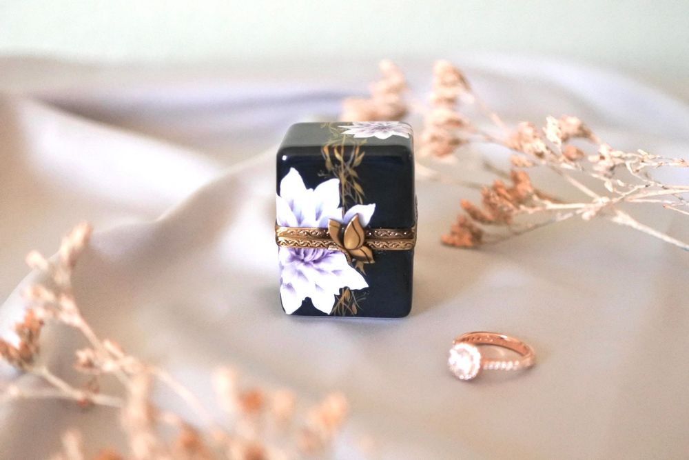 Unique pieces - Ring Box Dahlia x Dark Slate - YUKO KIKUCHI