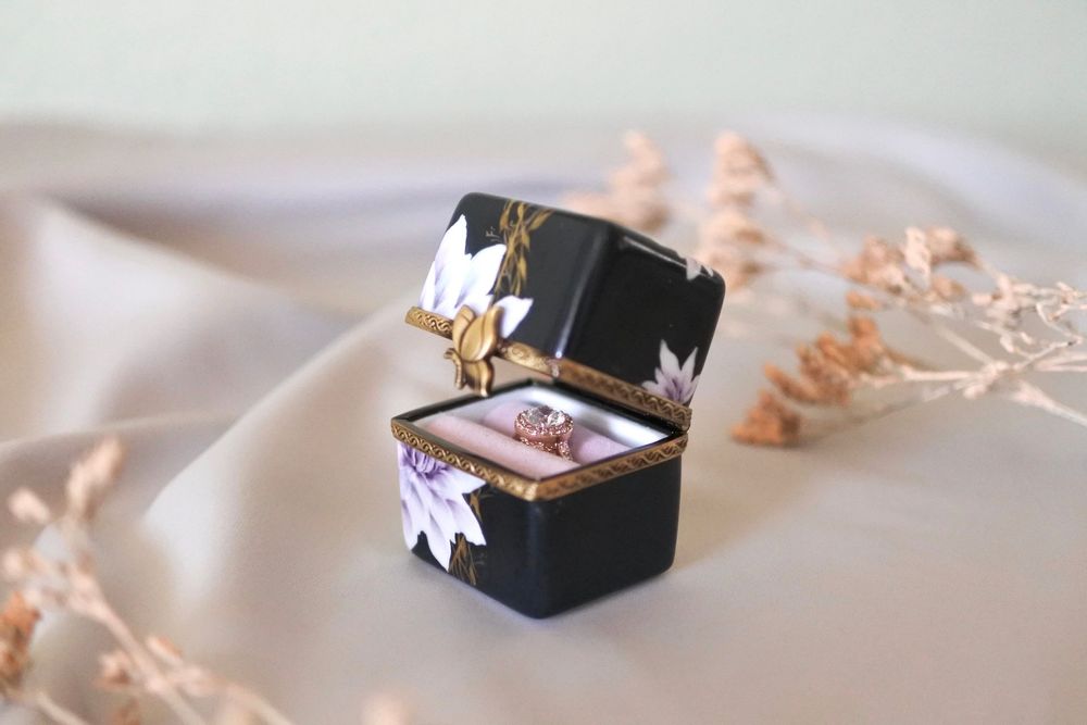 Unique pieces - Ring Box Dahlia x Dark Slate - YUKO KIKUCHI