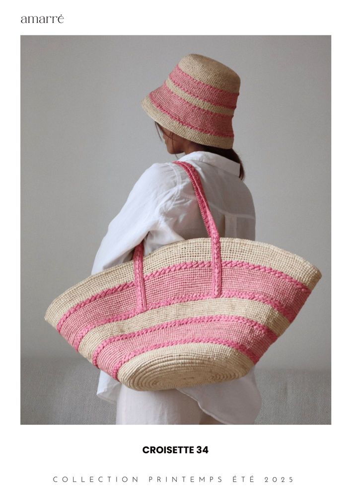 Paniers - SAC RAPHIA CROISETTE - AMARRÉ