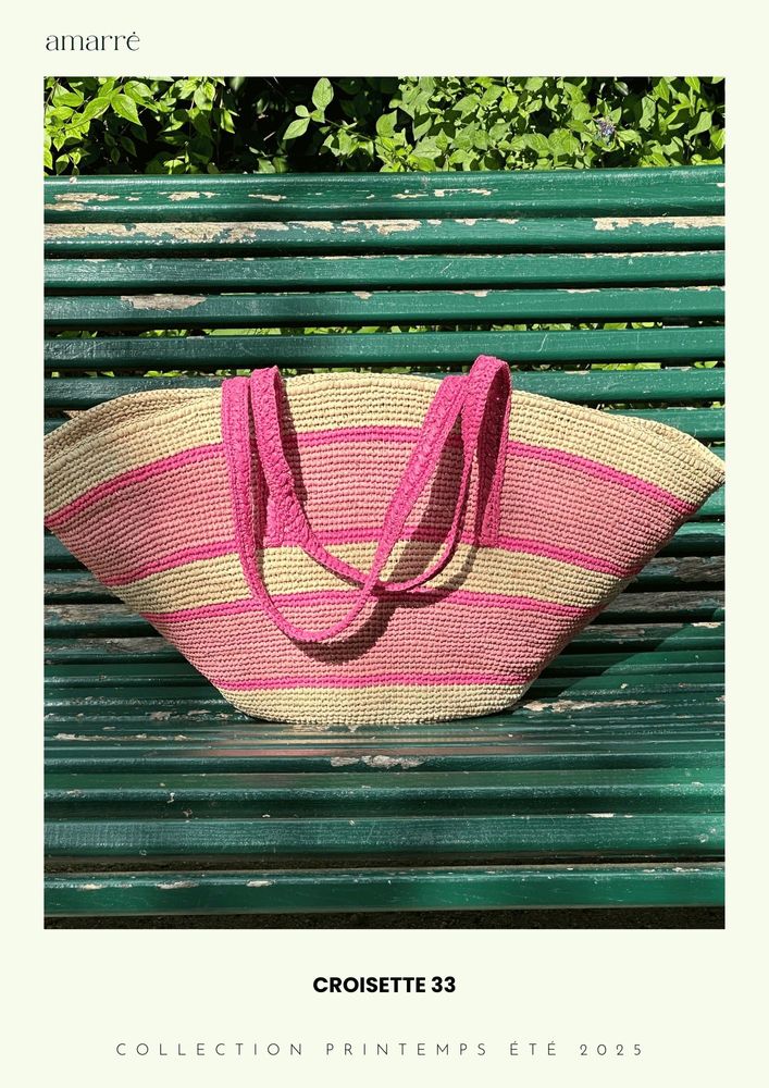 Paniers - SAC RAPHIA CROISETTE - AMARRÉ