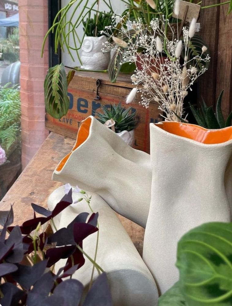 Vases - Vase Drapé Brut Orange - CARTE BLANCHE CÉRAMIQUES