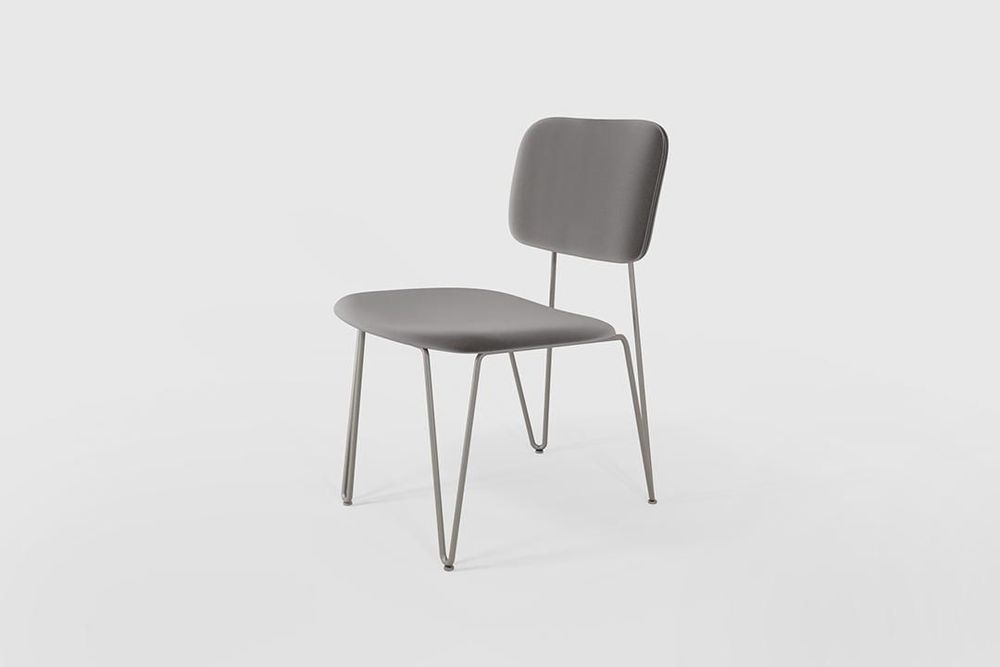 Chaises - "BRUNA" CHAISE MINIMALISTE AVEC DOSSIER FLEXIBLE - ALESSANDRA DELGADO DESIGN