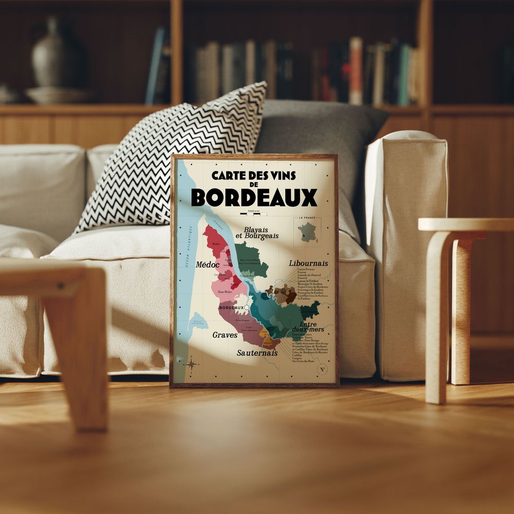 Poster - Bordeaux wine list - LES ROUTES DU VIN