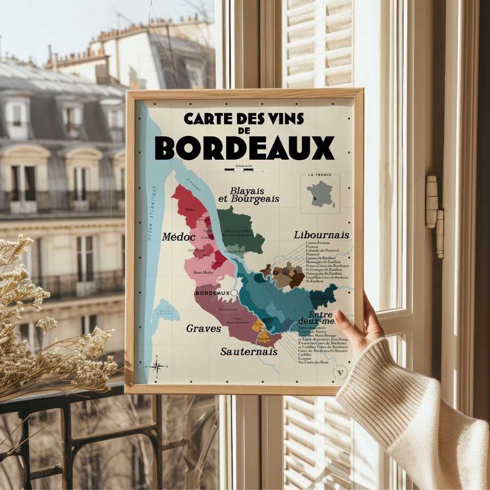 Poster - Bordeaux wine list - LES ROUTES DU VIN