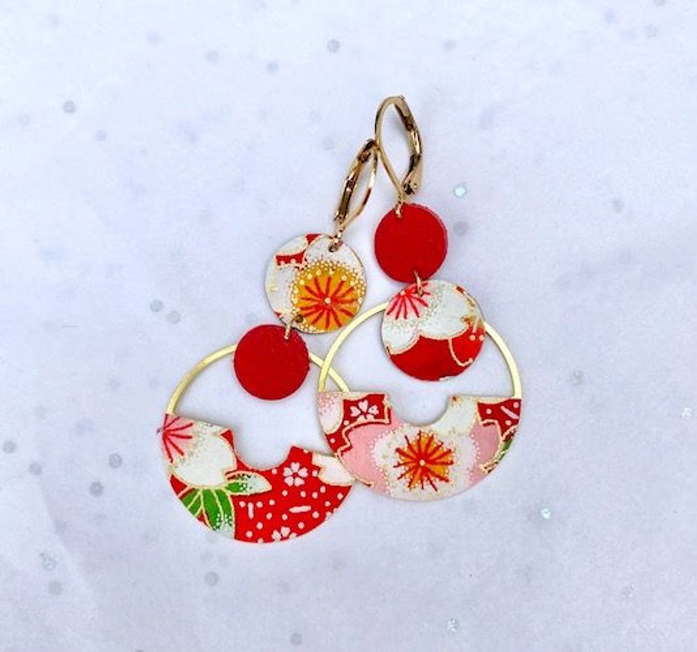 Bijoux - Boucles en papier japonais. - THE COCOTTE