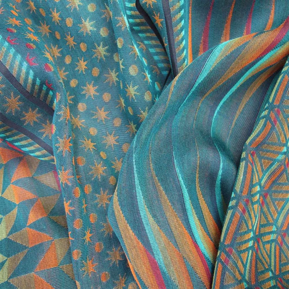 Foulards et écharpes - Écharpe maxi coton soie - planetarium - forêt multicolore - SOPHIE GUYOT SILKS