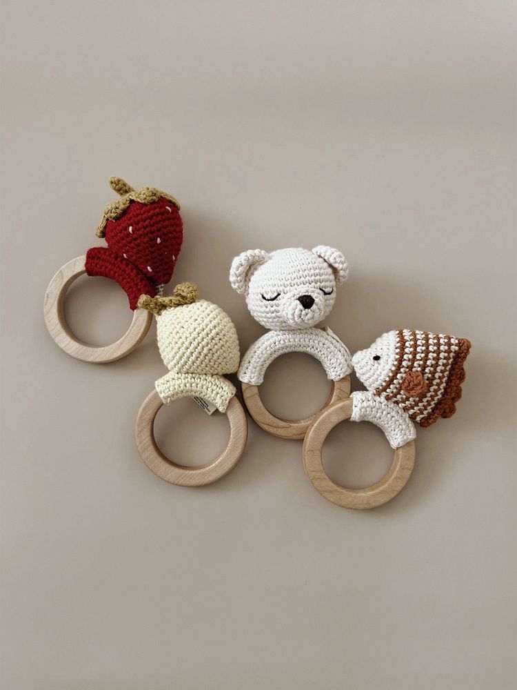 Soft toy - Strawberry Teething Ring | with bell - PATTI OSLO