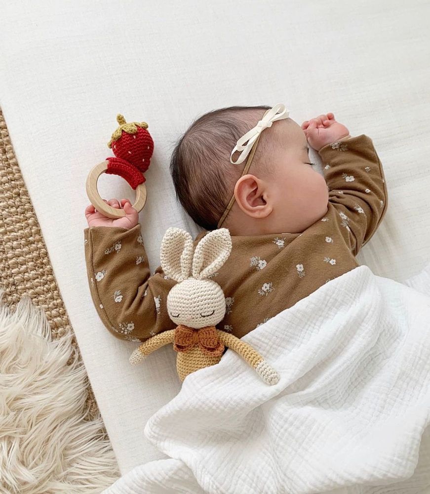 Soft toy - Strawberry Teething Ring | with bell - PATTI OSLO