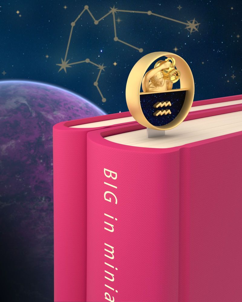 Stationery - Aquarius bookmark - METALMORPHOSE