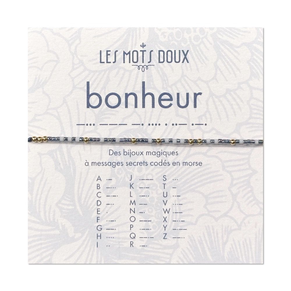 Bijoux - Bracelet Code Morse : Bonheur - LES MOTS DOUX