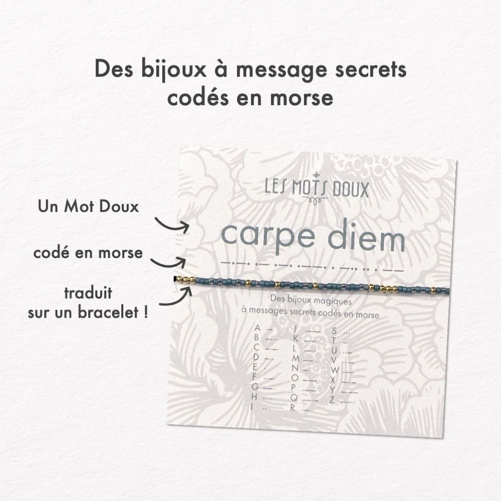 Jewelry - Morse Code Bracelet: Carpe Diem! - LES MOTS DOUX