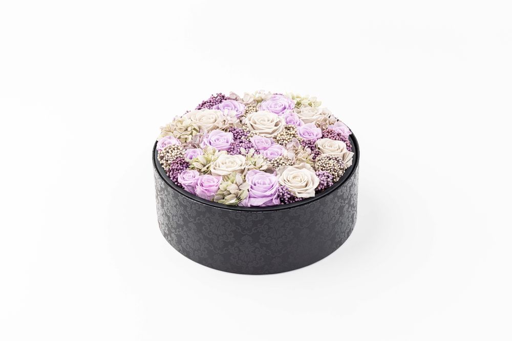 Objets de décoration - Coffret de fleurs préservées - Boite ronde Taille L - BENOIT SAINT AMAND