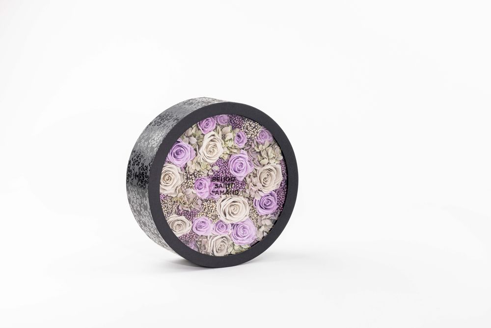Objets de décoration - Coffret de fleurs préservées - Boite ronde Taille L - BENOIT SAINT AMAND