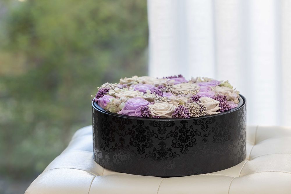 Objets de décoration - Coffret de fleurs préservées - Boite ronde Taille L - BENOIT SAINT AMAND